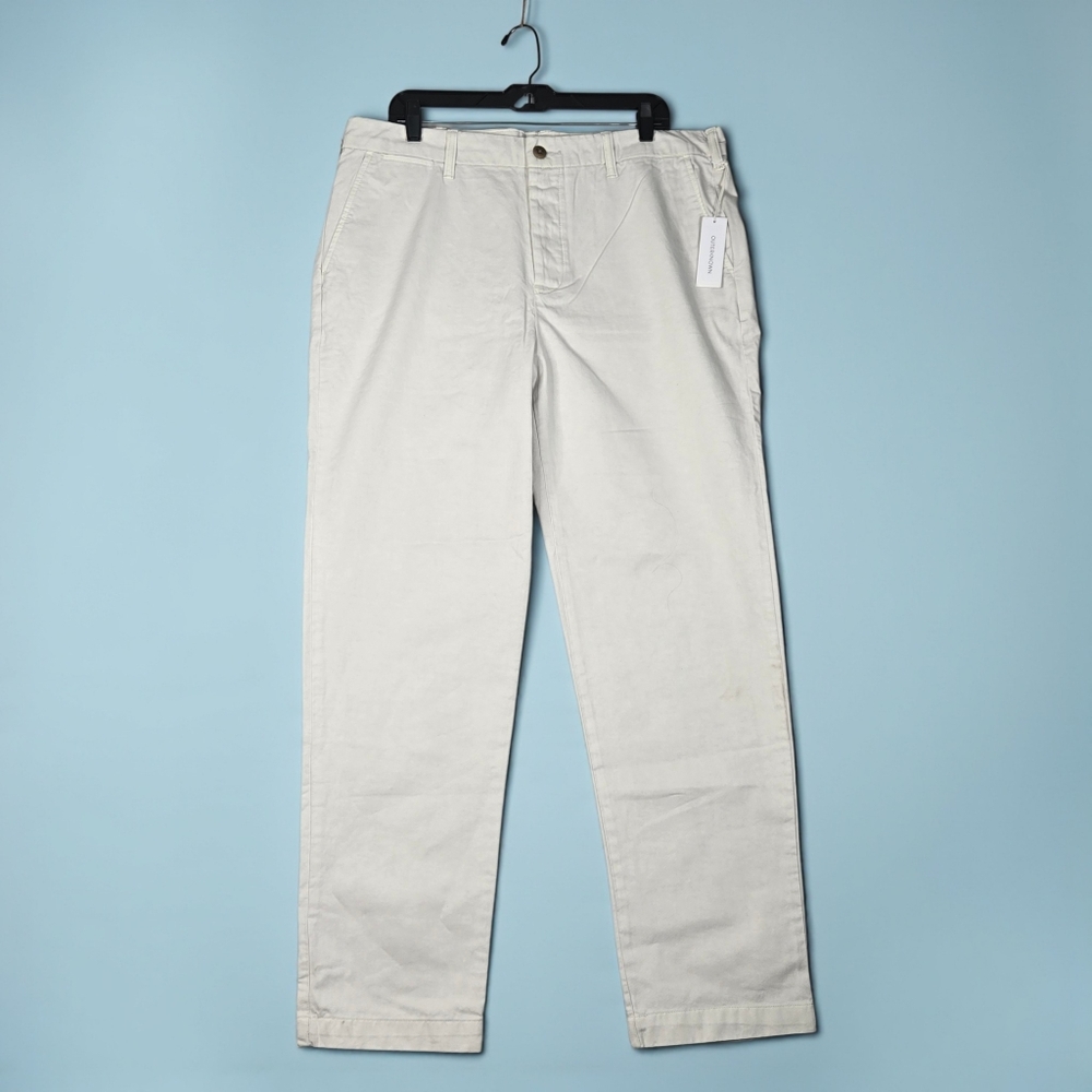 Outerknown Mens Pant 36x32 Straight Leg Button Fly Cotton Chino Fort NEW $98